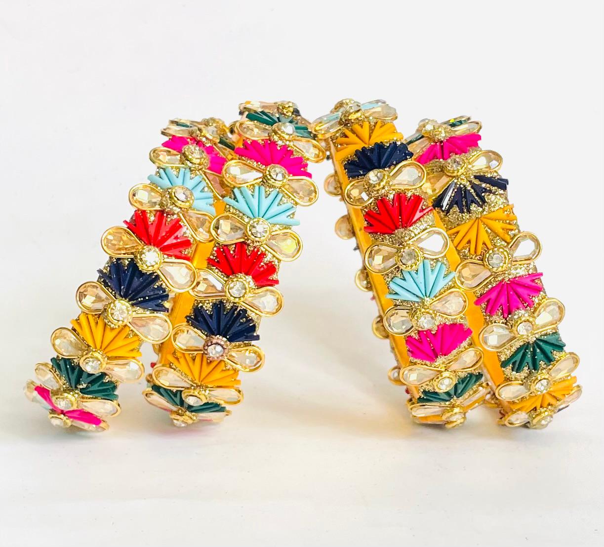 Handmade Multicolor Designer Bangles Set