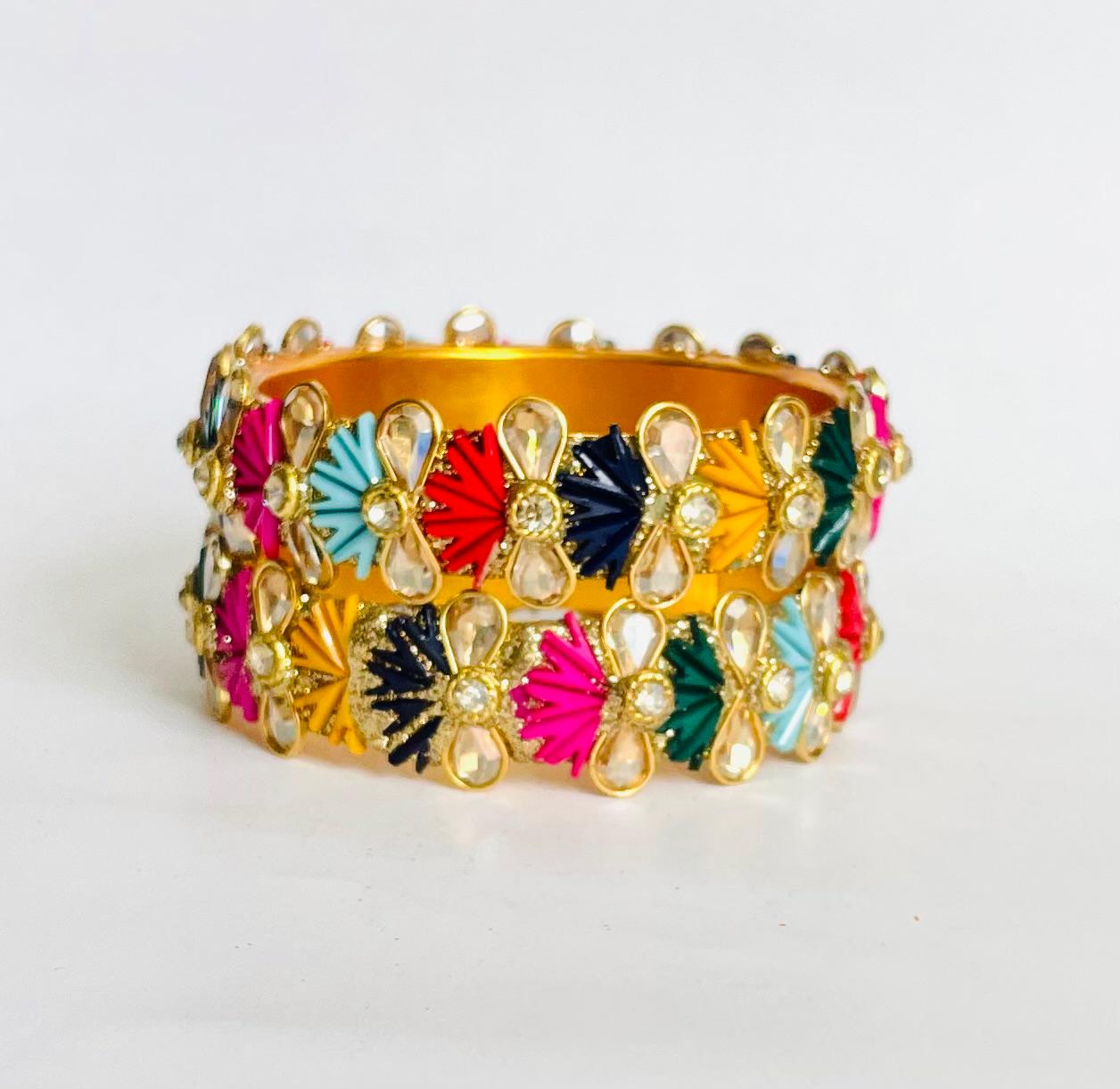 Handmade Multicolor Designer Bangles Set
