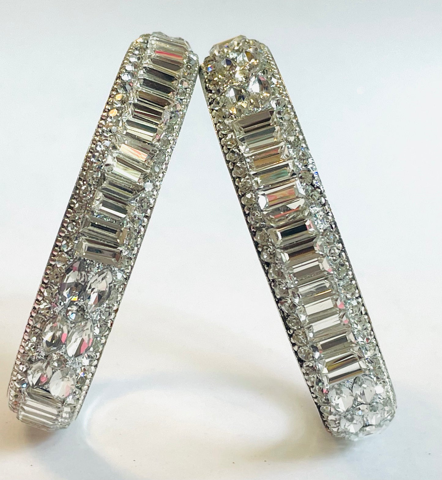 Stone & Kundan Stud Boss Metal 6-Piece Kangan Set - Silver Crystal Glamour