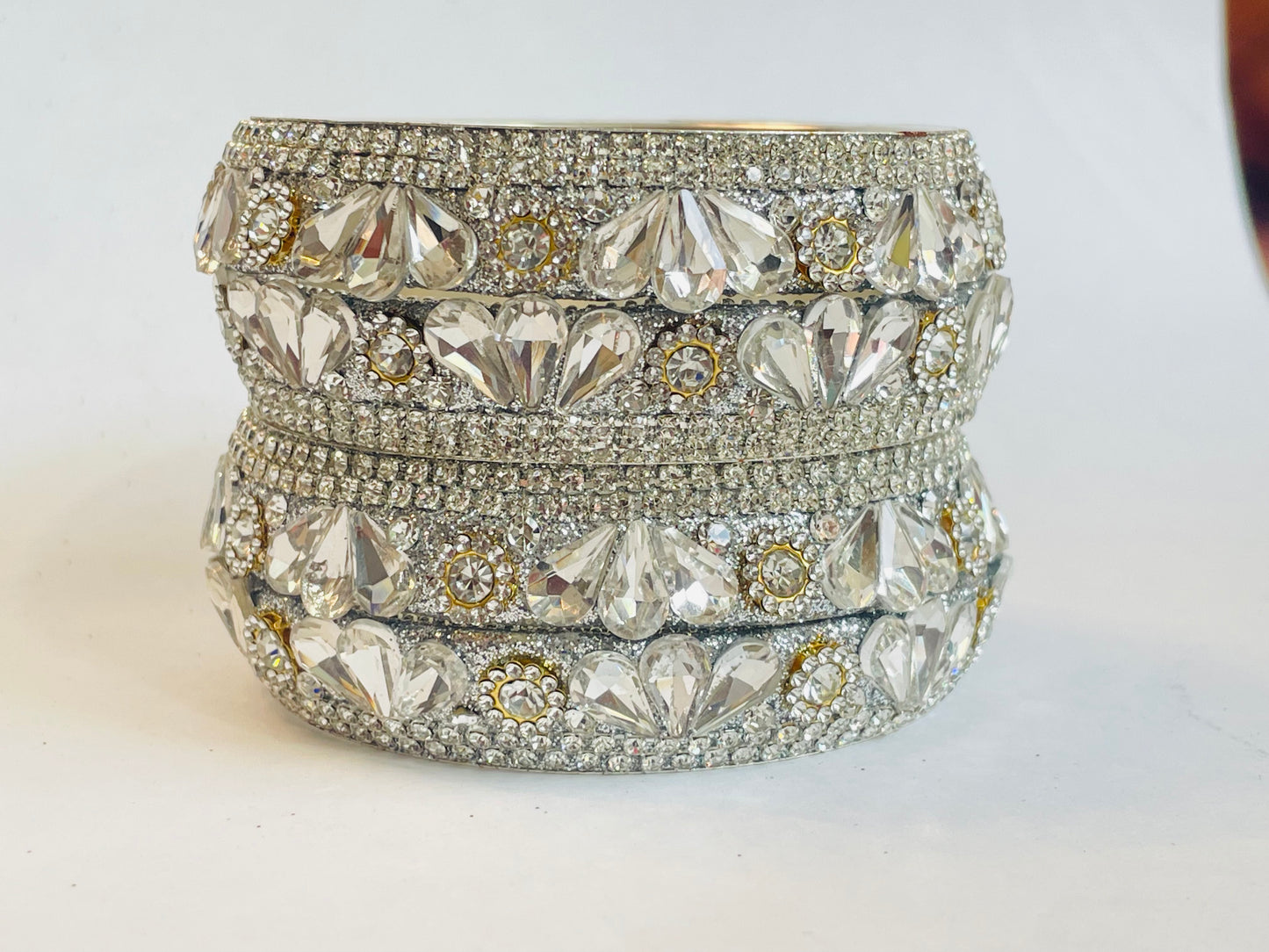 Sparkling Crystal Embellished Bangles & Headband Set - Bridal & Occasion Jewelry