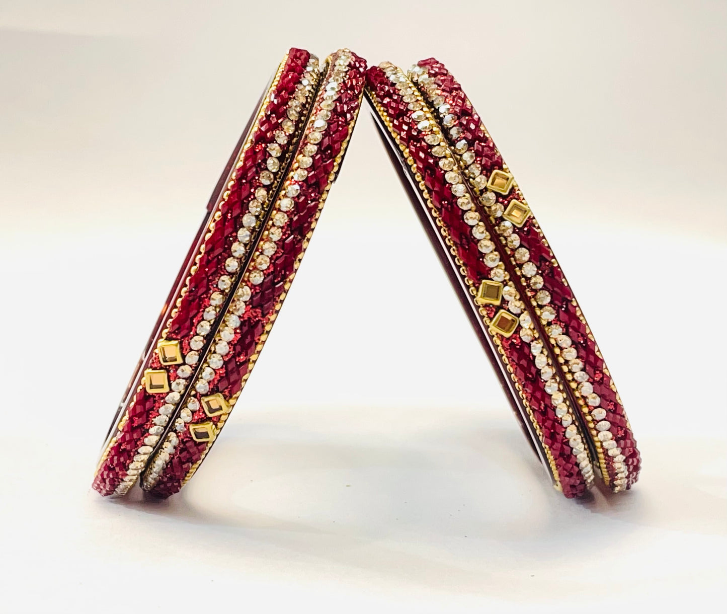 Traditional Red Glass Kadas - Bridal & Party Wear